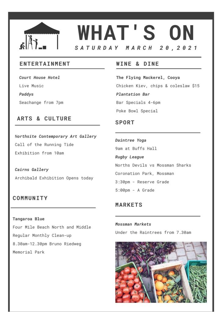 whats on around the douglas shire