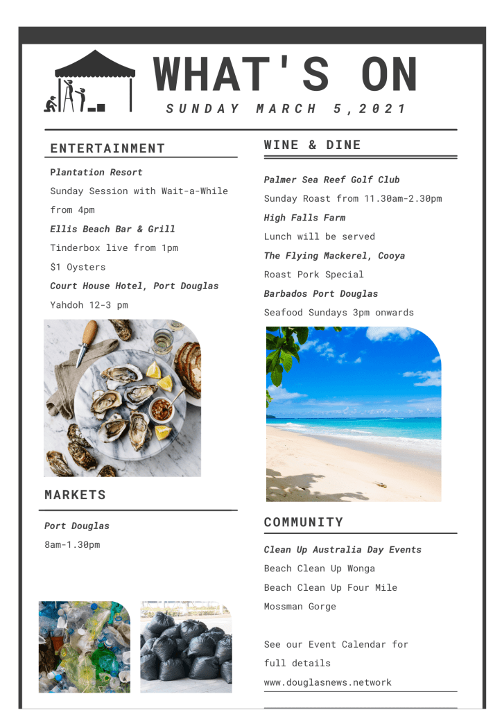 whats on sunday in the douglas shire
