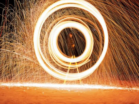 ellis beach fire flow and drum